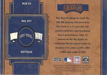 2004 Playoff Prime Cuts II - MLB Icons #MLB-53 Mel Ott Back