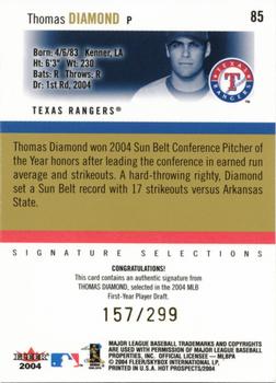 2004 Fleer Hot Prospects Draft Edition #85 Thomas Diamond Back