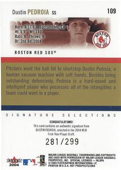 2004 Fleer Hot Prospects Draft Edition #109 Dustin Pedroia Back