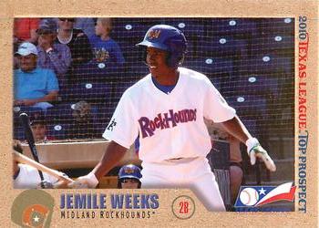 2010 Grandstand Texas League Top Prospects #NNO Jemile Weeks Front