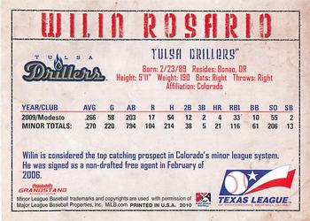 2010 Grandstand Texas League Top Prospects #NNO Wilin Rosario Back