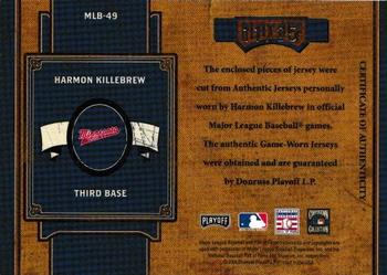 2004 Playoff Prime Cuts II - MLB Icons Material Combo #MLB-49 Harmon Killebrew Back