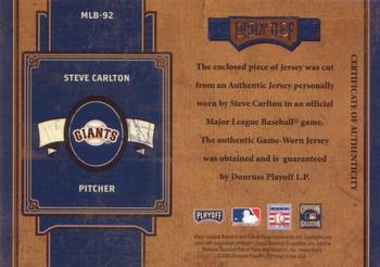 2004 Playoff Prime Cuts II - MLB Icons Material Number #MLB-92 Steve Carlton Back