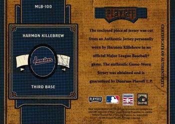 2004 Playoff Prime Cuts II - MLB Icons Material Prime #MLB-100 Harmon Killebrew Back