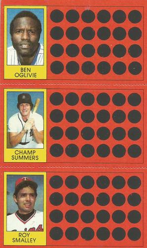 1981 Topps Scratch-Offs - Panels #7 / 24 / 43 Ben Oglivie / Champ Summers / Roy Smalley Front