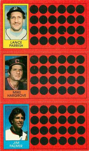 1981 Topps Scratch-Offs - Panels #14 / 32 / 50 Lance Parrish / Mike Hargrove / Jim Palmer Front