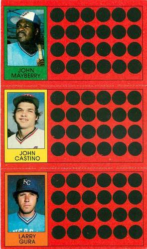 1981 Topps Scratch-Offs - Panels #15 / 33 / 51 John Mayberry / John Castino / Larry Gura Front