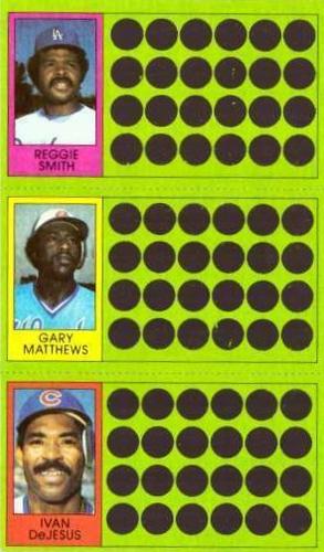 1981 Topps Scratch-Offs - Panels #57 / 76 / 94 Reggie Smith / Gary Matthews / Ivan DeJesus Front