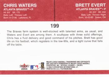 2004 Fleer Platinum #199 Chris Waters / Brett Evert Back