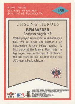 2004 Fleer Platinum #158 Ben Weber Back