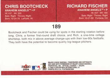 2004 Fleer Platinum #189 Chris Bootcheck / Rich Fischer Back