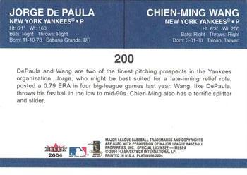 2004 Fleer Platinum #200 Jorge De Paula / Chien-Ming Wang Back