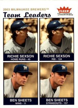 2004 Fleer Tradition #26 Richie Sexson / Ben Sheets Front