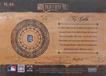 2004 Playoff Prime Cuts II - Timeline #TL-94 Ty Cobb Back