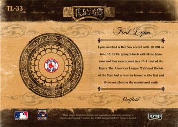 2004 Playoff Prime Cuts II - Timeline Century Silver #TL-33 Fred Lynn Back