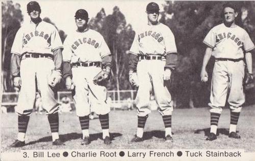 1975 TCMA Larry French Postcards #3 Larry French / Bill Lee / Charlie Root / Tuck Stainback Front