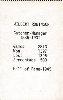 1975 TCMA All-Time Greats #NNO Wilbert Robinson Back