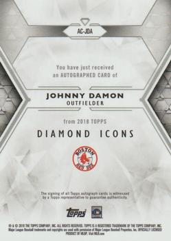 2018 Topps Diamond Icons #AC-JDA Johnny Damon Back