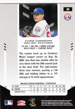 2004 Leaf Certified Materials #30 Chad Cordero Back
