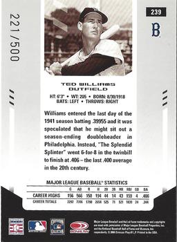 2004 Leaf Certified Materials #239 Ted Williams Back