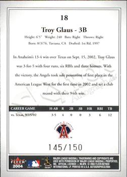 2004 SkyBox Autographics - Insignia #18 Troy Glaus Back