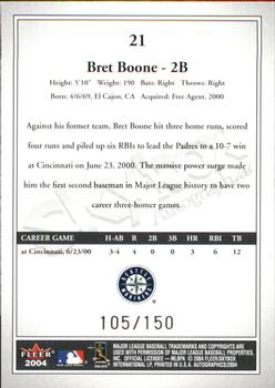 2004 SkyBox Autographics - Insignia #21 Bret Boone Back
