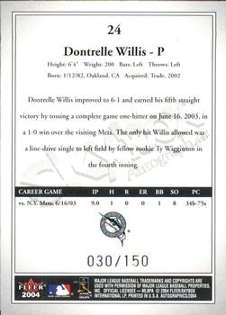 2004 SkyBox Autographics - Insignia #24 Dontrelle Willis Back