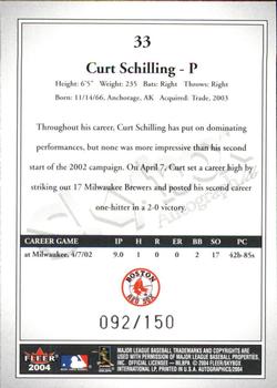 2004 SkyBox Autographics - Insignia #33 Curt Schilling Back