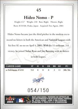 2004 SkyBox Autographics - Insignia #45 Hideo Nomo Back