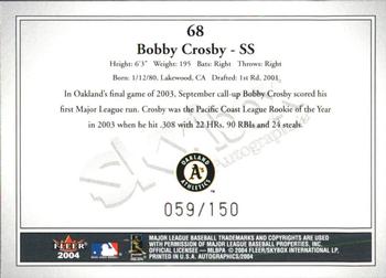 2004 SkyBox Autographics - Insignia #68 Bobby Crosby Back