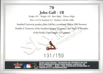 2004 SkyBox Autographics - Insignia #70 John Gall Back