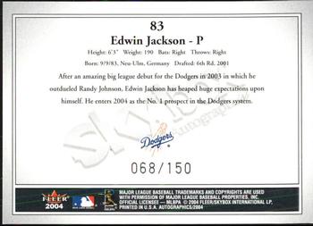 2004 SkyBox Autographics - Insignia #83 Edwin Jackson Back