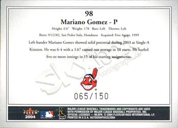 2004 SkyBox Autographics - Insignia #98 Mariano Gomez Back