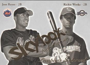 2004 SkyBox Autographics - Prospects Endorsed #10PE Jose Reyes / Rickie Weeks Front