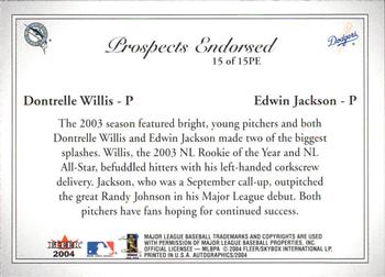 2004 SkyBox Autographics - Prospects Endorsed #15PE Dontrelle Willis / Edwin Jackson Back