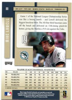 2004 Playoff Prestige #80 Mike Lowell Back