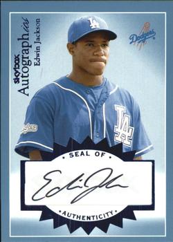 2004 SkyBox Autographics - Signatures Blue #A-EJ Edwin Jackson Front