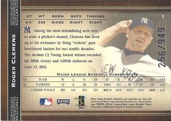 2004 Playoff Prime Cuts #1 Roger Clemens Back