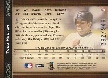 2004 Playoff Prime Cuts #30 Todd Helton Back