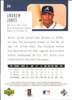 2004 SP Authentic #26 Andruw Jones Back