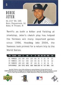 2004 SP Authentic #5 Derek Jeter Back
