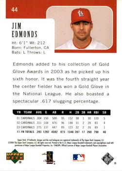2004 SP Authentic #44 Jim Edmonds Back