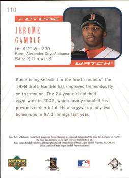 2004 SP Authentic #110 Jerome Gamble Back