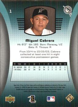 2004 SP Game Used Patch #1 Miguel Cabrera Back