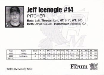 2009 Fargo-Moorhead RedHawks #NNO Jeff Icenogle Back