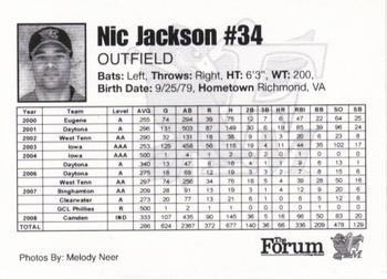 2009 Fargo-Moorhead RedHawks #NNO Nic Jackson Back