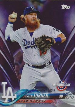 2018 Topps Opening Day - Purple #166 Justin Turner Front