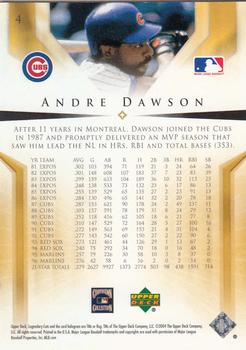 2004 SP Legendary Cuts #4 Andre Dawson Back