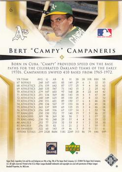 2004 SP Legendary Cuts #6 Bert Campaneris Back
