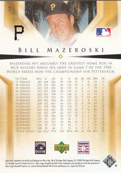 2004 SP Legendary Cuts #7 Bill Mazeroski Back